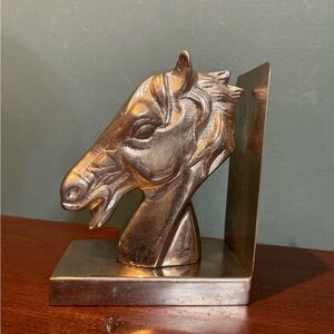 Silver Metal Horse Head bookend / decor
